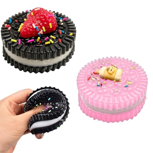 GWAWG 2 Stück Oreo Squishy, Taba Squishy Oreo Stressabbau-Spielzeug, Fufu Squishy Keksspielzeug für Kinder und Erwachsene, ultraweiches Dekompressions-Quetschspielzeug, perfekt für Zuhause, Büro, von GWAWG