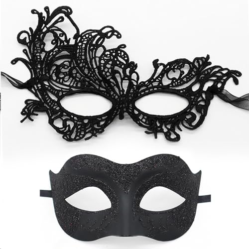 GWAWG 2 Stück Venezianische Maske Paare,Masquerade Mask Herren Damen Karneval Maskenball Glänzend Venedig Maske,Masken im venezianischen für Damen Herren Halloween Karneval Party GWAWG 2 Stück Venezianische Maske Paare,Masquerade Mask Herren Damen Karneval Maskenball Glänzend Venedig Maske,Masken im venezianischen für Damen Herren Halloween Karneval Party von GWAWG