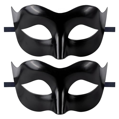 GWAWG 2PCS Maskerade Mask Black,masquerade masks men,Halloween Venetian Adult Masquerade Masks, Black Mardi Gras Mask von GWAWG