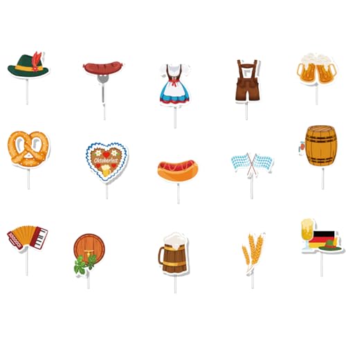 GWAWG 30 Stück Oktoberfest Tortendeko Dekorationen Deutsches Bierfest Cupcake Topper Bayerische Party Dessert für Oktoberfest Deko. GWAWG 30 Stück Oktoberfest Tortendeko Dekorationen Deutsches Bierfest Cupcake Topper Bayerische Party Dessert für Oktoberfest Deko. von GWAWG