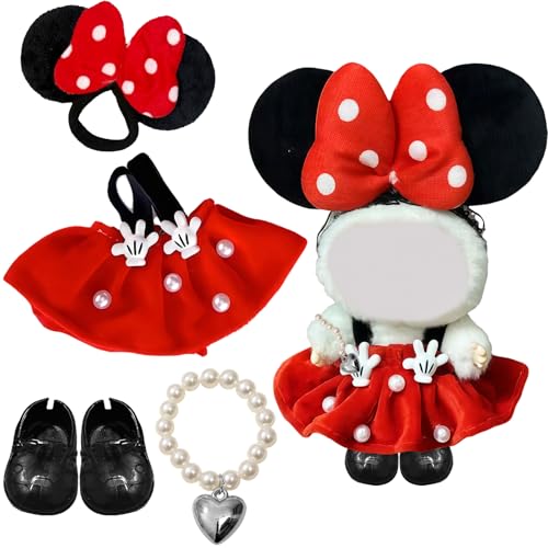 GWAWG 4 Stück Kleidung 17 cm für 17 cm große Puppen Zubehör Set bestehend aus 1 Fliege, 1 Armband, 1 Kleid, 1 Paar Schuhe, Kleidung für Puppen von GWAWG