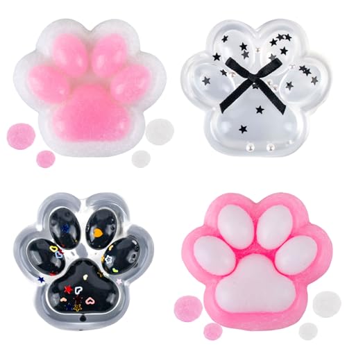 GWAWG 4 Stück Squishy Katzenpfotenspielzeug, Quetschspielzeug in Form einer Katzenpfote, sensorisches Spielzeug, weich, Anti-Angst-Spielzeug, zum Drücken, neues Spielzeug aus Silikon, zur Linderung GWAWG 4 Stück Squishy Katzenpfotenspielzeug, Quetschspielzeug in Form einer Katzenpfote, sensorisches Spielzeug, weich, Anti-Angst-Spielzeug, zum Drücken, neues Spielzeug aus Silikon, zur Linderung von GWAWG
