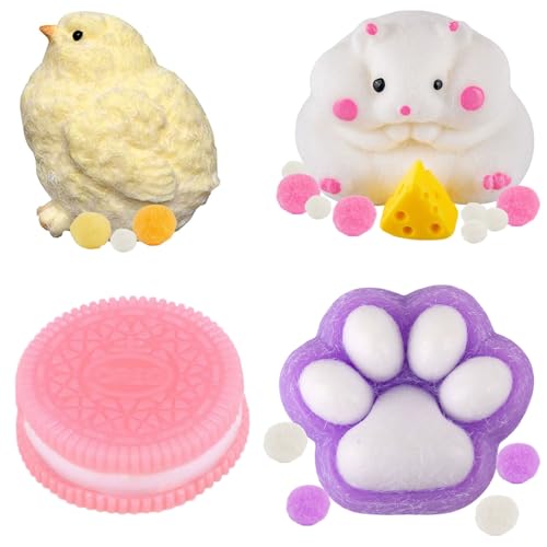 GWAWG 4Pcs Fufu Squishy Pfote, Taba Squishy Kit, Hamster, Küken, Keks Squeeze Spielzeug, Anti Stress und Sensorische Fidget Spielzeug, Geburtstagsgeschenk für Jungen, Mädchen, Erwachsene GWAWG 4Pcs Fufu Squishy Pfote, Taba Squishy Kit, Hamster, Küken, Keks Squeeze Spielzeug, Anti Stress und Sensorische Fidget Spielzeug, Geburtstagsgeschenk für Jungen, Mädchen, Erwachsene von GWAWG