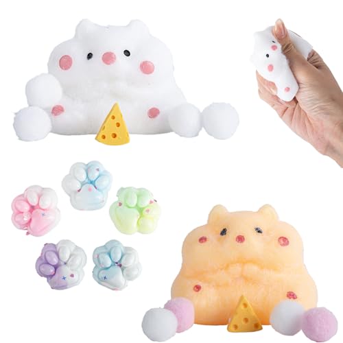 GWAWG 5 PCS Mini Cat Paw Squishy and 2 PCS Cartoon Hamster Squeeze Toy, Environmentally Friendly Silicone Anti-Stress Toy, Squeeze Toy, Squishy Toy, Squishy Hamster, Gifts for Children and Adults GWAWG 5 PCS Mini Cat Paw Squishy and 2 PCS Cartoon Hamster Squeeze Toy, Environmentally Friendly Silicone Anti-Stress Toy, Squeeze Toy, Squishy Toy, Squishy Hamster, Gifts for Children and Adults von GWAWG