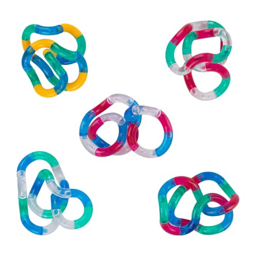 GWAWG 5 Stück Tangle Fidget Toys Stressabbau Twister Spielzeug Stimulieren und Still für Kinder und Erwachsene(Transparent) von GWAWG