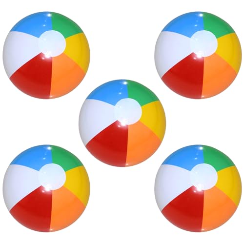 GWAWG 5 Stück Wasserball Aufblasbar,Bunt Strandball Inflatable Beach Ball,Strand Spielzeug Ball,Bunt Aufblasbar Wasserball,Beachball in Regenbogenfarben,für Sommeraktivitäten im Freien GWAWG 5 Stück Wasserball Aufblasbar,Bunt Strandball Inflatable Beach Ball,Strand Spielzeug Ball,Bunt Aufblasbar Wasserball,Beachball in Regenbogenfarben,für Sommeraktivitäten im Freien von GWAWG