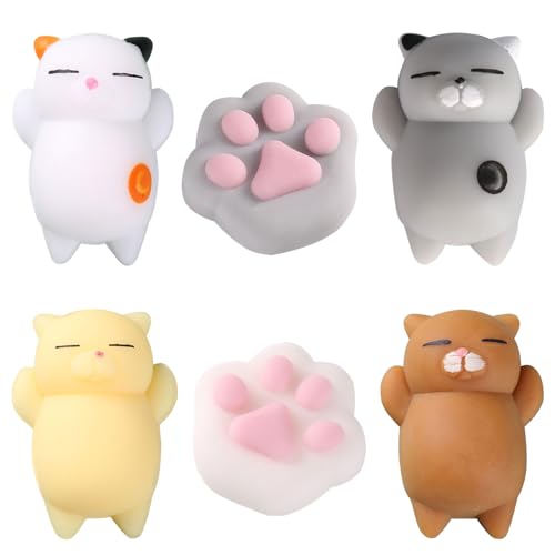 GWAWG 6 Stück Squishy Mini-Spielzeug, niedlich, Mochi Squishy Soft Katzenpfote, Anti-Stress-Spielzeug, Spielzeug zum Drücken für Kinder und Erwachsene, Entspannungsspielzeug und Kawaii-Geschenke, GWAWG 6 Stück Squishy Mini-Spielzeug, niedlich, Mochi Squishy Soft Katzenpfote, Anti-Stress-Spielzeug, Spielzeug zum Drücken für Kinder und Erwachsene, Entspannungsspielzeug und Kawaii-Geschenke, von GWAWG