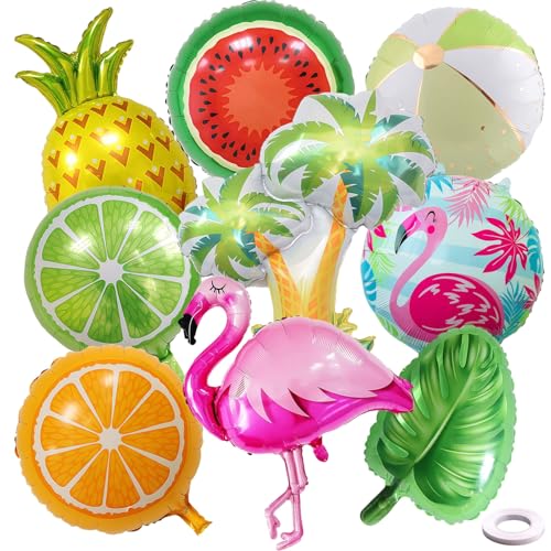 GWAWG 9 Stück Tropische Hawaii Party Luftballons Set, Flamingo Folienballons, Sommerparty Deko Folienballon für Luau, Sommer, Geburtstag, Strand, Pool Deko, Aloha Party Dekoration GWAWG 9 Stück Tropische Hawaii Party Luftballons Set, Flamingo Folienballons, Sommerparty Deko Folienballon für Luau, Sommer, Geburtstag, Strand, Pool Deko, Aloha Party Dekoration von GWAWG
