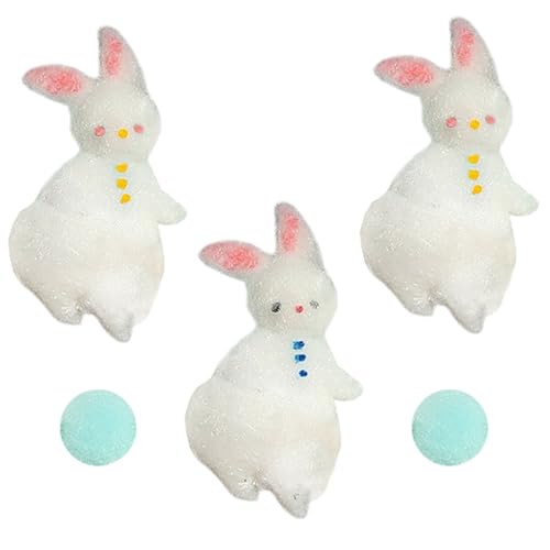 GWAWG Drei Kaninchen Plüschspielzeug aus weichem Plüsch, Dekompression, sinnliches Spielzeug in Form eines niedlichen Kaninchens, für Kinder und Erwachsene, lustiges Entspannungsgeschenk zur Linderung von GWAWG