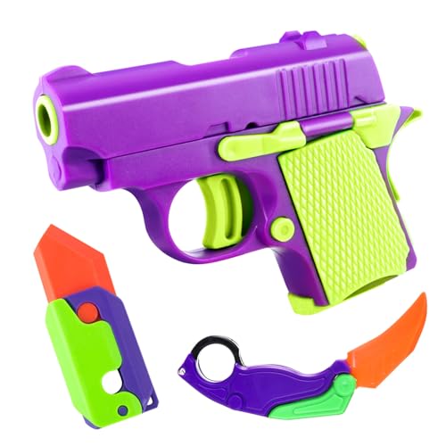 GWAWG Fidget Toy Mini-Pistool, 3 Stück, Spielzeugmesser, Anti-Stress-Pistole für Erwachsene, Anti-Stress-Pistole für Erwachsene, Fidget Toys Anti-Stress, für Erwachsene, geeignet zur Linderung von von GWAWG