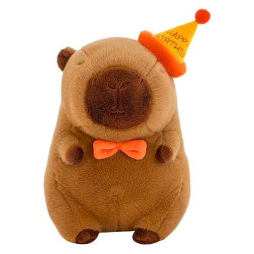 GWAWG Geburtstag Capybara Plüsch-Spielzeug, 23 cm, realistisch, weich, Capybara, Plüschtier, Puppe mit Geburtstagshut, Geschenk aus Plüsch, niedlich, perfekter Begleiter für die Kindheit GWAWG Geburtstag Capybara Plüsch-Spielzeug, 23 cm, realistisch, weich, Capybara, Plüschtier, Puppe mit Geburtstagshut, Geschenk aus Plüsch, niedlich, perfekter Begleiter für die Kindheit von GWAWG