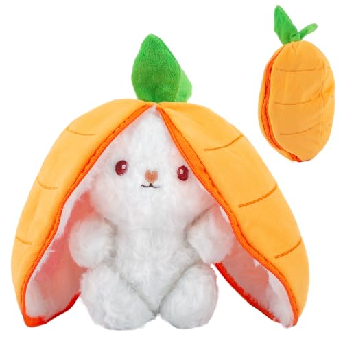 GWAWG Hase Plüschtier Verstecken Klein,Erdbeerhasen Kissen Plüschtier, Kuscheltier Hase, Kuscheltier Plüschtier, Hasenplüschtier, Ostergeschenke Kindergeburtstag Geschenk (Amarillo) von GWAWG