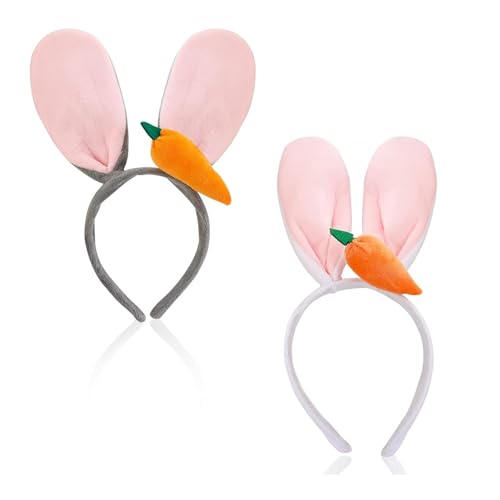 GWAWG 2 Stück Hasen Haarreif Karotte Hasenohren Stirnband für Kinder Frauen Plüsch Hase Ohren Haarbänder Oster Hasenohren Bunny Zubehör Tier Kostüm Set für Oster Halloween Mottopart Karneval Party GWAWG 2 Stück Hasen Haarreif Karotte Hasenohren Stirnband für Kinder Frauen Plüsch Hase Ohren Haarbänder Oster Hasenohren Bunny Zubehör Tier Kostüm Set für Oster Halloween Mottopart Karneval Party von GWAWG