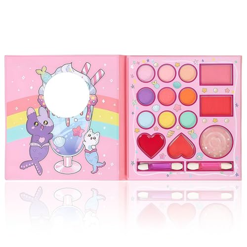 GWAWG Kinderschminken Set Mädchen – 14 Farben Schminke Kinder Abwaschbar, Schminkset für Karneval Halloween Fasching Weihnachten Theater, DIY Make-Up Set, Geschenk für Mädchen ab 3 Jahren von GWAWG