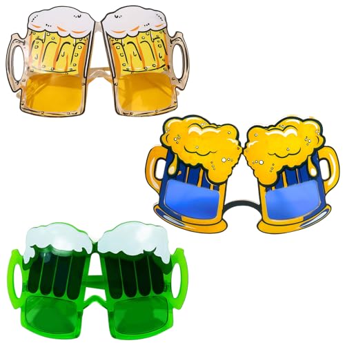 GWAWG Pack of 3 Beer Glasses,Beer Sunglasses for Oktoberfest, Funny Party Glasses for Summer,Tropical Hawaiian Pool, Beach Party Decoration Accessories GWAWG Pack of 3 Beer Glasses,Beer Sunglasses for Oktoberfest, Funny Party Glasses for Summer,Tropical Hawaiian Pool, Beach Party Decoration Accessories von GWAWG