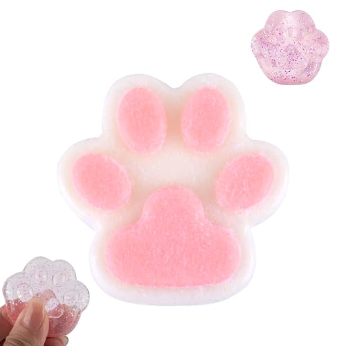 GWAWG Riesiges Pink Cat Claw Plüsch-Spielzeug, weiche Textur aus Plüsch mit Funkeln, Mini-Katze, für Kinder und Erwachsene, Dekompressionsspielzeug, niedlich und langlebig, sensorisches Spiel von GWAWG