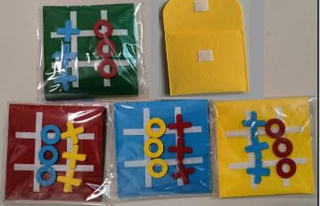 GWHOLE 24 Stück Tic Tac Toe Mini Spiel Mitgebsel Filz Tic Tac Toe Spiel Bunt Gastgeschenke Sinnvolles Spielzeug für Kindergeburtstag Party Knobelspiele Brettspiel, 4 Farben GWHOLE 24 Stück Tic Tac Toe Mini Spiel Mitgebsel Filz Tic Tac Toe Spiel Bunt Gastgeschenke Sinnvolles Spielzeug für Kindergeburtstag Party Knobelspiele Brettspiel, 4 Farben von GWHOLE