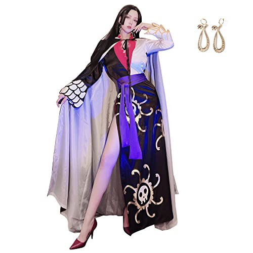GWOKDAN Queen Boa Hancock Cosplay-Kostüm, Anime-Kimono-Kleid, Cheongsam-Umhang, Damen, Halloween-Outfits, vollständiges Set, Größe L, Schwarz GWOKDAN Queen Boa Hancock Cosplay-Kostüm, Anime-Kimono-Kleid, Cheongsam-Umhang, Damen, Halloween-Outfits, vollständiges Set, Größe L, Schwarz von GWOKDAN
