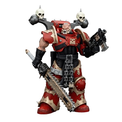 GWTCTOY JoyToy GW 40K Originallizenz 1:18 Actionfigur, World Eaters Khorne Berzerker with Eviscerator Chainsword, 12.6CM Bausätze für Sammel-Actionfiguren von GWTCTOY