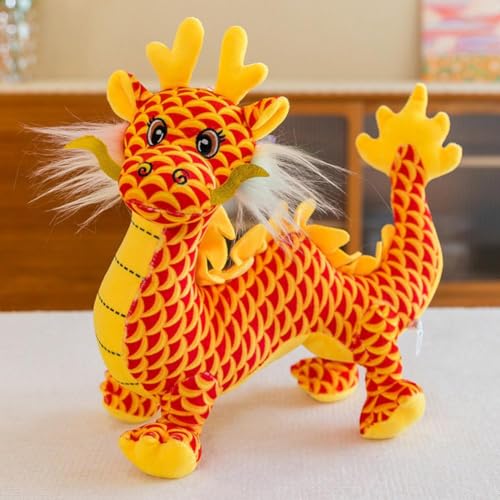 2024 Chinesisches Neujahr Drache Plüsch Puppe Weiche Drache Dekor Geschenk Spielzeug Zubehör Gefülltes Maskottchen Z9F3 Tier Kind von GXFCAI