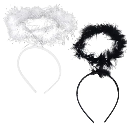 GXGM Engel heiligenschein, Engel Stirnbänder, Gefiedertes Halo-Stirnband, Engel Haarreif Engelskostüm, das perfekte Accessoire für Halloween-, Weihnachts- und Karnevalskostüme, 2 Stück GXGM Engel heiligenschein, Engel Stirnbänder, Gefiedertes Halo-Stirnband, Engel Haarreif Engelskostüm, das perfekte Accessoire für Halloween-, Weihnachts- und Karnevalskostüme, 2 Stück von GXGM