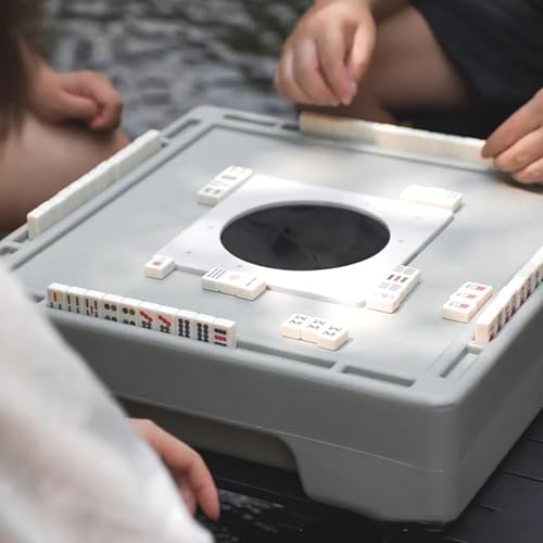 Desktop-Mahjong-Maschine, Outdoor-Mahjong-Blindbox, Kein Strom, Kein Strom, Kartensteckplatz-Design Für Einfache Aufbewahrung, 144 Universelle Mahjong-Steine, Geeignet Für Campingpartys Und Strände von GXLDIANPU