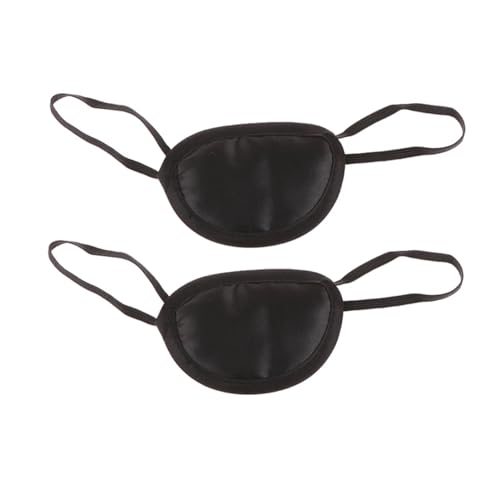 GXMDSGZ 1/2/3/5 Stück Piraten-Augenklappe, Augenabdeckungen for Schlafen, verstellbare Augenklappe, schwarze Augenklappe, Augenklappe(2Pcs) von GXMDSGZ