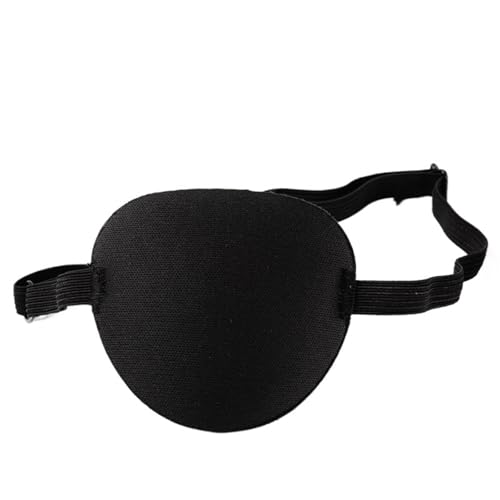 GXMDSGZ 1 Stück Piraten-Augenklappe, Unisex, einzelne Augenklappe, Augenklappe, ein Auge, waschbar, verstellbar, konkave Augenklappe, for Kinder, Piraten, Cosplay-Kostüm(Black) von GXMDSGZ