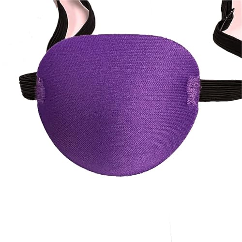 GXMDSGZ 1 Stück Piraten-Augenklappe, Unisex, einzelne Augenklappe, Augenklappe, ein Auge, waschbar, verstellbar, konkave Augenklappe, for Kinder, Piraten, Cosplay-Kostüm(Purple) von GXMDSGZ