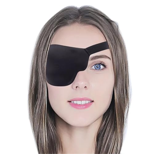 GXMDSGZ 1pc Unisex Einstellbare Konkave Augenklappe Kid Pirate Cosplay Kostüm Schwarz Einzelne Augenklappe Waschbar Augenklappe Augenklappe ein Auge(Right) von GXMDSGZ