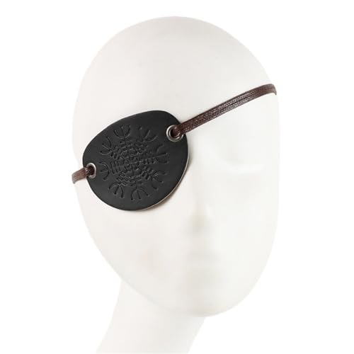 GXMDSGZ Vintage schwarze Kunstleder-Augenklappe, Piraten-Kostüm-Zubehör, Cosplay-Requisiten(Black) von GXMDSGZ
