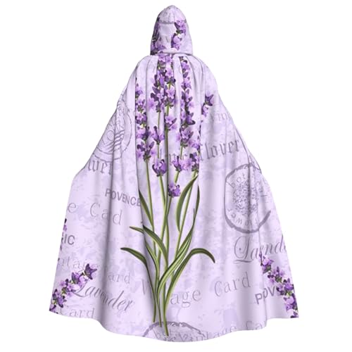 GXUNGT Lavendel-Stempeldruck für Erwachsene, Halloween-Kapuzenumhang, perfekt für Cosplay, Partys und Festivals, Uni, bequemer Umhang GXUNGT Lavendel-Stempeldruck für Erwachsene, Halloween-Kapuzenumhang, perfekt für Cosplay, Partys und Festivals, Uni, bequemer Umhang von GXUNGT