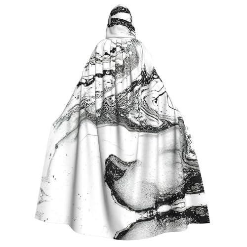 GXUNGT Schwarzer und weißer Marmor-Aufdruck, Halloween-Kapuzenumhang, perfekt für Cosplay, Partys und Festivals, Uni, bequemer Umhang GXUNGT Schwarzer und weißer Marmor-Aufdruck, Halloween-Kapuzenumhang, perfekt für Cosplay, Partys und Festivals, Uni, bequemer Umhang von GXUNGT