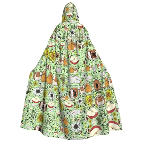 Halloween-Kapuzenumhang mit Meerschweinchen-Aufdruck, perfekt für Cosplay, Partys und Festivals, Uni, bequemer Umhang Halloween-Kapuzenumhang mit Meerschweinchen-Aufdruck, perfekt für Cosplay, Partys und Festivals, Uni, bequemer Umhang von GXUNGT