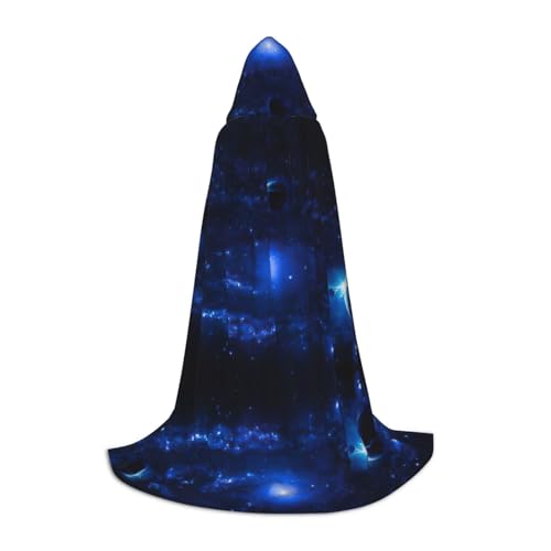 Stilvoller Kapuzenumhang mit Galaxie-Druck, perfekt für Halloween und Cosplay, weicher Umhang von GXUNGT