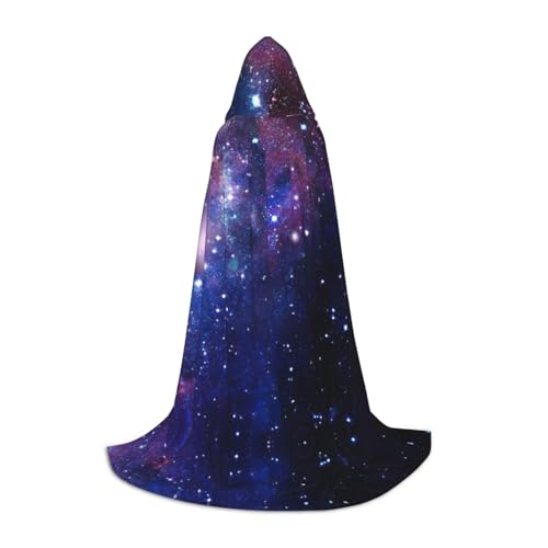 Stilvoller Kapuzenumhang mit Galaxie-Druck, perfekt für Halloween und Cosplay, weicher Umhang von GXUNGT