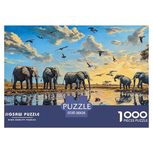 Afrikanischer Elefant Puzzle 1000 Teile Grassland Flying Vögel Puzzles EIN Herausforderndes Rätsel 100% Recycelter Pappe Geschenke Für Frauen,Geschenke Für Männer 38x26cm/1000pcs Afrikanischer Elefant Puzzle 1000 Teile Grassland Flying Vögel Puzzles EIN Herausforderndes Rätsel 100% Recycelter Pappe Geschenke Für Frauen,Geschenke Für Männer 38x26cm/1000pcs von GXYUAOIEF