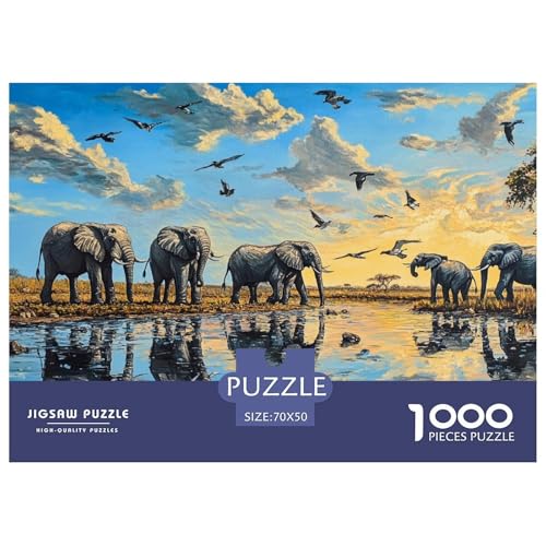 Afrikanischer Elefant Puzzle 1000 Teile Grassland Flying Vögel Puzzles Stress Abbauen Familien-Puzzlespiel 100% Recycelter Pappe Geschenke Für Frauen,Geschenke Für Männer 70x50cm/1000pcs Afrikanischer Elefant Puzzle 1000 Teile Grassland Flying Vögel Puzzles Stress Abbauen Familien-Puzzlespiel 100% Recycelter Pappe Geschenke Für Frauen,Geschenke Für Männer 70x50cm/1000pcs von GXYUAOIEF