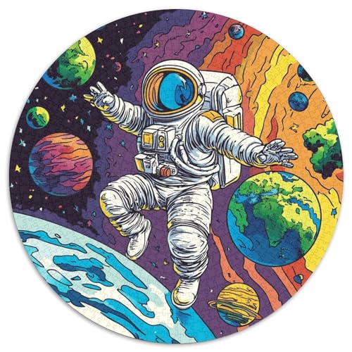 Astronaut Puzzle 1000 Teile Weltraum Earth Rundes Puzzle Für Erwachsene Pädagogisches Stressabbau-Spielzeug Für Wand Dekoration 1000pcs (67.5x67.5cm) von GXYUAOIEF