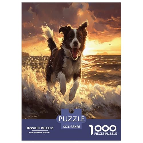 Australischer Schäfer Puzzle 1000 Teile Schwer Puzzle Spielzeug Pädagogisches Spiel Impossible Herausforderung Spielzeug Für Erwachsene Kinder 38x26cm/1000pcs von GXYUAOIEF
