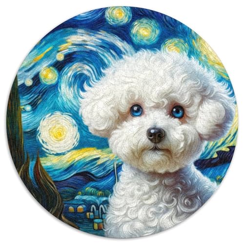 Bixiong Hund Puzzle 1000 Teile Sternenhimmel Painting Rundes Puzzle Für Erwachsene Stress Abbauen Familien-Puzzlespiel Für Wand Dekoration 1000pcs (67.5x67.5cm) von GXYUAOIEF