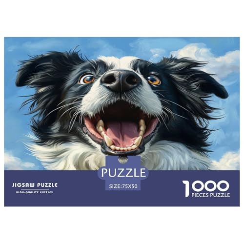 Border Collie Puzzlespiel 1000 Teile Puzzle Für Erwachsene Und Kinder Ab 14 Jahren, Erwachsenen Puzzlespiel Puzzel 1000pcs (75x50cm) von GXYUAOIEF