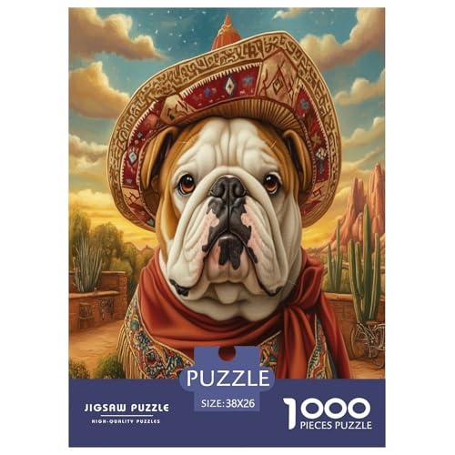Bulldog Puzzles 1000 Teile Schwer Puzzle Spielzeug Lernspiel Impossible Herausforderung Spielzeug Für Erwachsene Und Kinder in Bewährter 38x26cm/1000pcs von GXYUAOIEF
