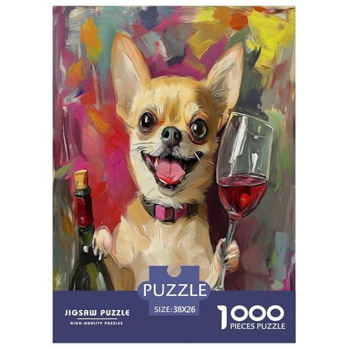 Chihuahua Puzzle 1000-teilige Schwer Puzzle Spielzeug Lernspiel Impossible Herausforderungsspielzeug Für Erwachsene Und Kinder Ab 14 Jahren 38x26cm/1000pcs von GXYUAOIEF