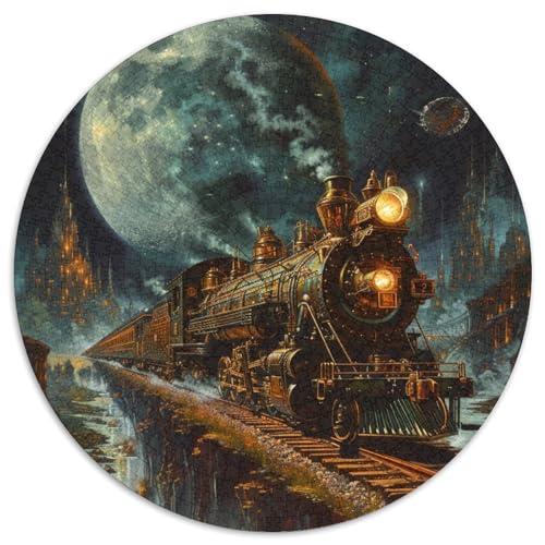 Dampfzug Puzzle 1000 Teile Der Fischerkönig Rundes Puzzle Für Erwachsene Stress Abbauen Familien-Puzzlespiel Für Erwachsene Teenager 1000pcs (67.5x67.5cm) von GXYUAOIEF