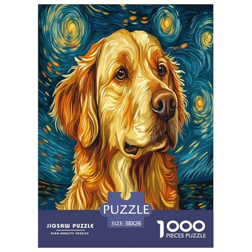 Der Labrador Retriever Puzzles 1000 Teile Schwer Puzzle Spielzeug Pädagogisches Spiel Impossible Herausforderung Spielzeug Für Erwachsene Kinder 38x26cm/1000pcs von GXYUAOIEF