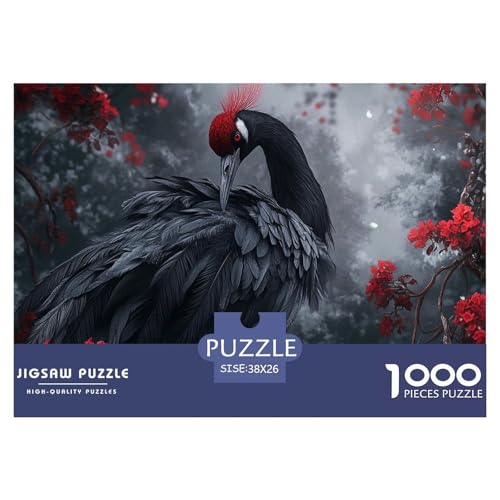 Der Schwarze Kranich mit roten Federn Puzzle 1000 Teile Flower Wald Puzzles Stress Abbauen Familien-Puzzlespiel 100% Recycelter Pappe Geschenke Für Frauen Männer 38x26cm/1000pcs Der Schwarze Kranich mit roten Federn Puzzle 1000 Teile Flower Wald Puzzles Stress Abbauen Familien-Puzzlespiel 100% Recycelter Pappe Geschenke Für Frauen Männer 38x26cm/1000pcs von GXYUAOIEF