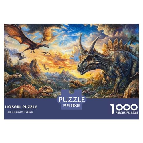 Dinosaurier Puzzle 1000 Teile Berge und Flüsse Puzzles Lernspiel Herausforderung Spielzeug 100% Recycelter Pappe Für Erwachsene Kinder 38x26cm/1000pcs von GXYUAOIEF