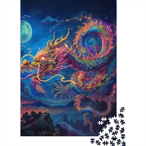 Drache Puzzles 1000 Teile Schwer Puzzle Spielzeug Lernspiel Impossible Herausforderung Spielzeug Für Erwachsene Und Kinder in Bewährter 1000pcs (75x50cm) von GXYUAOIEF