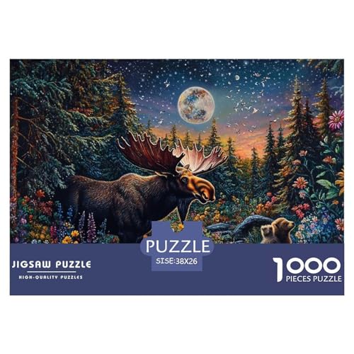 Elch Puzzle 1000 Teile Full Mond Blossoms Puzzles Impossible Geschicklichkeitsspiel 100% Recycelter Pappe Für Erwachsene Kinder 38x26cm/1000pcs Elch Puzzle 1000 Teile Full Mond Blossoms Puzzles Impossible Geschicklichkeitsspiel 100% Recycelter Pappe Für Erwachsene Kinder 38x26cm/1000pcs von GXYUAOIEF